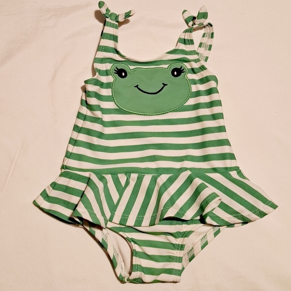 Gymboree Outlet girls 3-6 months frog 1 piece swim suit